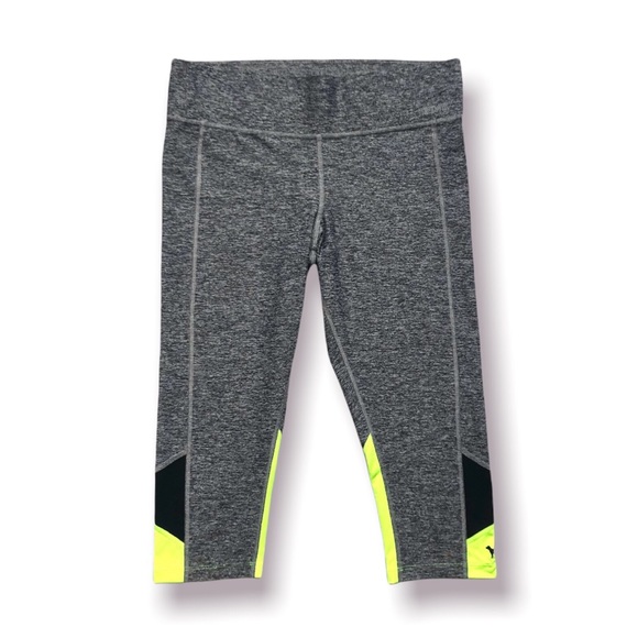 Victoria’s Secret PINK Gray and Yellow Capris - Picture 1 of 6